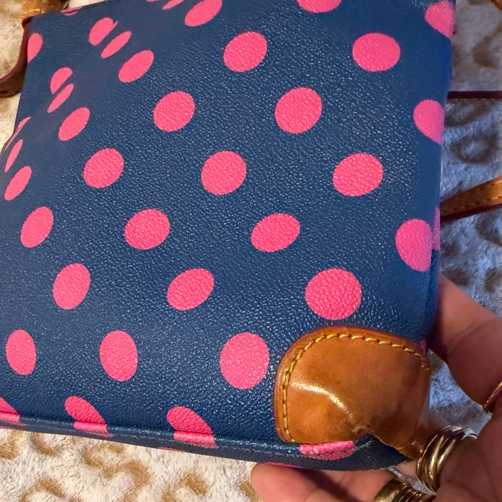 Dooney & Bourke Blue and Pink Polka Dots Crossbody
Bag Women’s - Picture 7 of 13